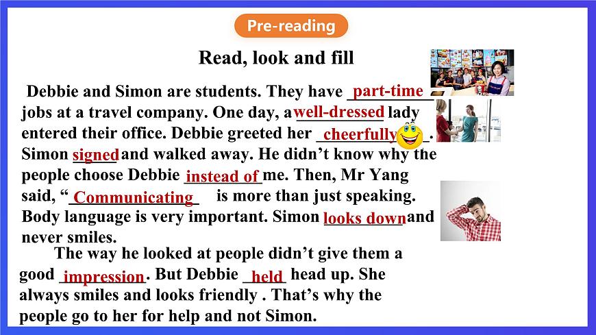 滬教牛津版（六三制）英語八下  Unit 2《 Body language》第2課時Reading II+Listening 課件第4頁