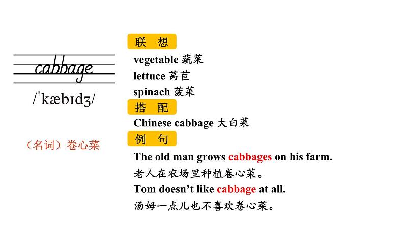 Unit 4 Section A(词汇详解课件)2024-2025学年人教版七年级英语下册第3页
