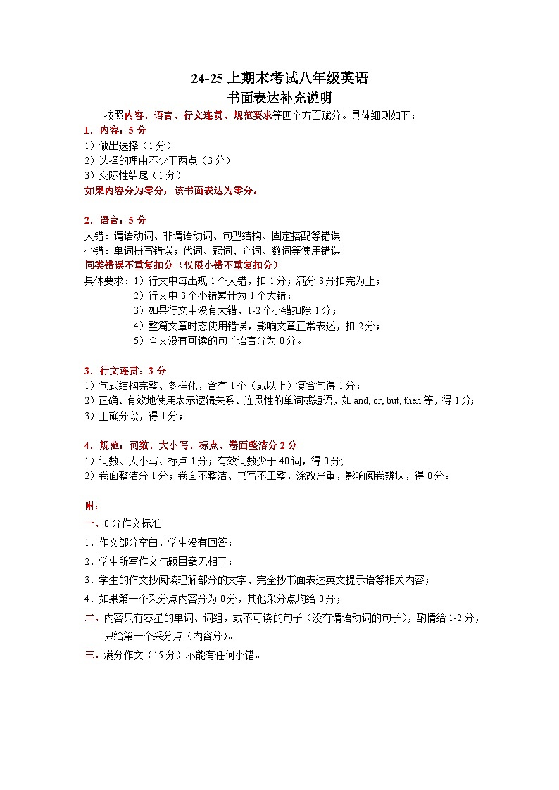 24-25八上期末书面表达补充说明第1页