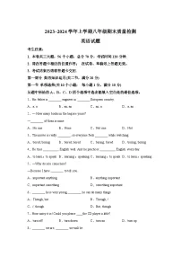 云南省大理州2023-2024学年八年级上学期期末考试 英语试题（含解析）