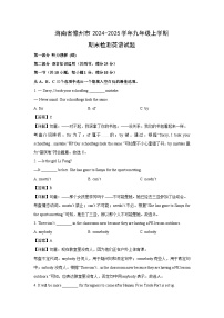 2024-2025学年海南省儋州市九年级上学期期末检测英语试题（解析版）