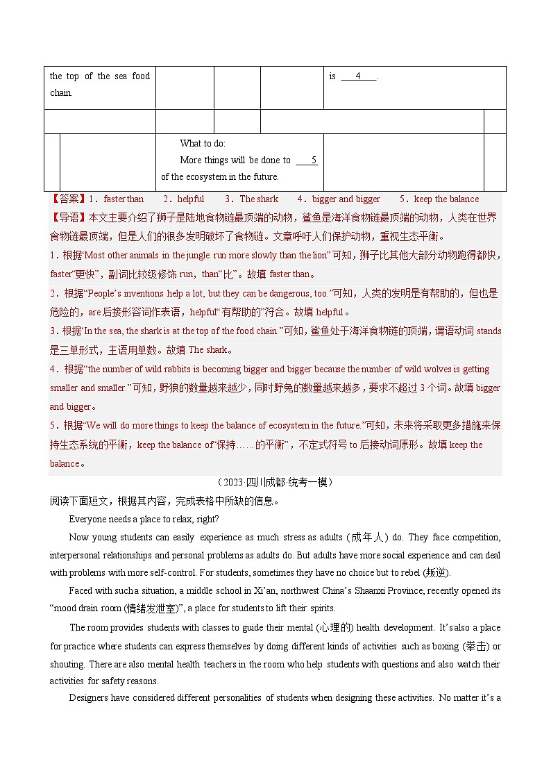 第05讲 任务型阅读之补全句子、补全短文、信息摘录和多任务混合(练习)中考英语一轮复习讲练测(全国通用)(解析版)第2页