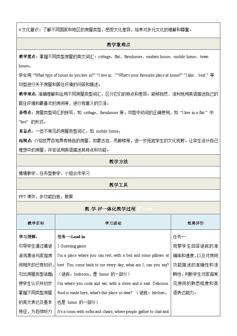 Unit 1 Home第1课时Welcome to the unit 教学设计第2页