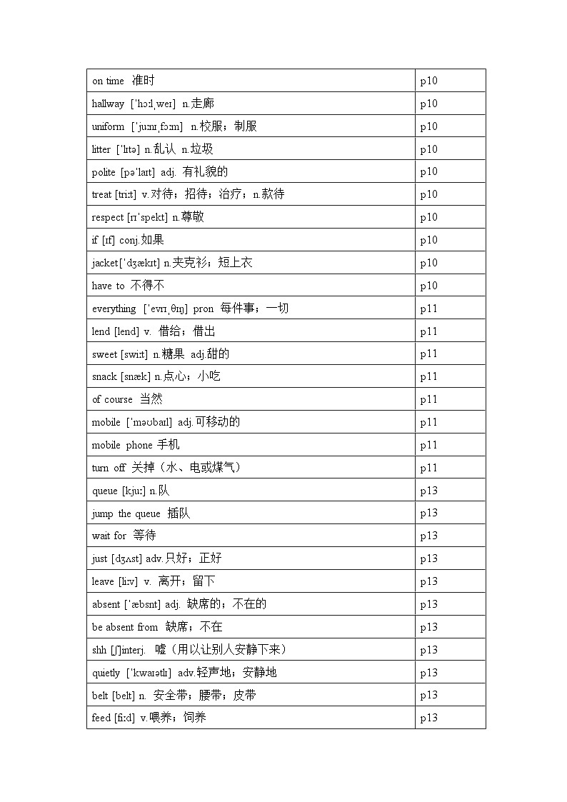 人教版(2024新版)七年级下册英语各单元单词表背诵版 学案第3页