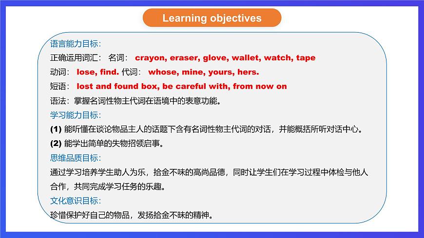 外研版(新標(biāo)準(zhǔn))英語七下 Module 1 Unit 1《Whose bag is this》課件第2頁