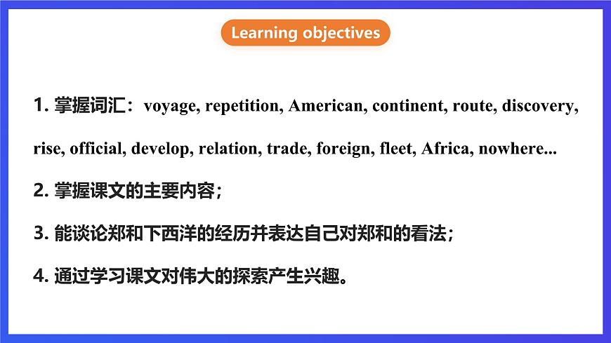 滬教牛津版(六三制)英語(yǔ)九下Unit 1 Great explorations Period 1 Reading I  課件第2頁(yè)