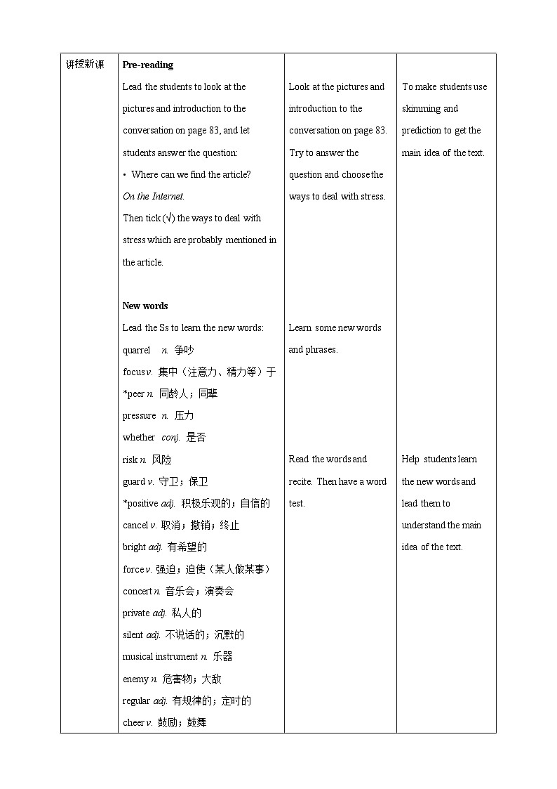 沪教牛津版(六三制)英语九下Unit 6 Caring for your health 第1课时ReadingI教案第2页