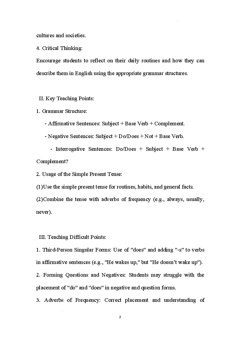 新人教版英语七年级下册 Unit 5 Here and Now Section A Grammar Focus 教案第2页