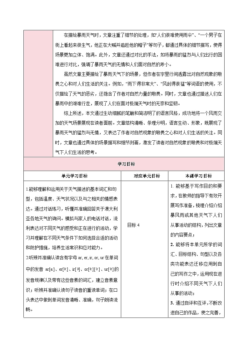 人教版(2024)英语七年级下册 Unit 6 Rain or Shine第五课时Section B 2a-2b(教学设计)第2页