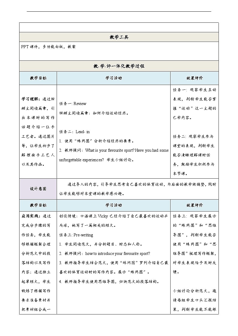 滬教牛津版（六三制）英語九下 Unit 5 《Sports 》第4課時(shí)Writing 教案第2頁