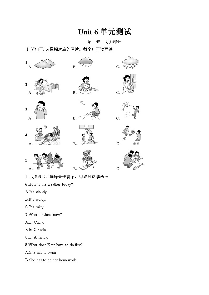Unit 6 Rain or Shine第1页