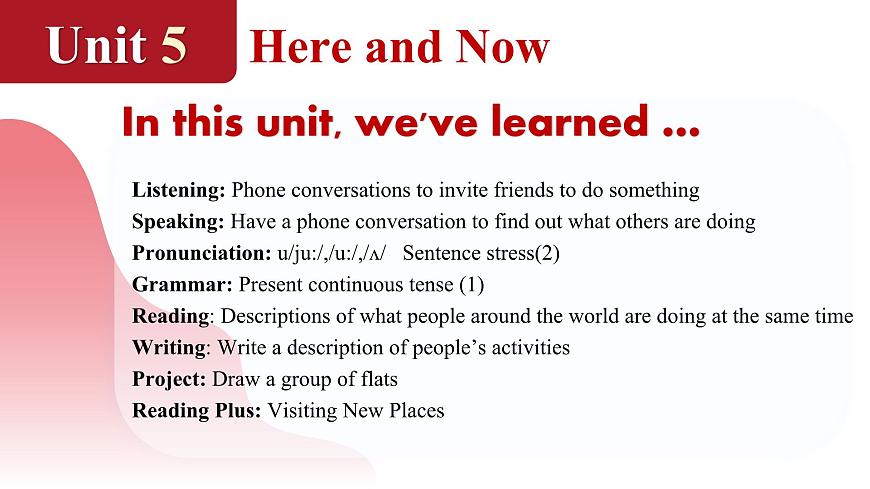 2024年人教版英語七年級(下) - Unit 5 Here and Now 單元復習課件第2頁