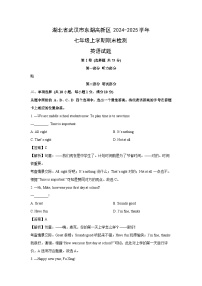 2024-2025学年湖北省武汉市东湖高新区七年级上学期期末检测(解析版)英语试卷