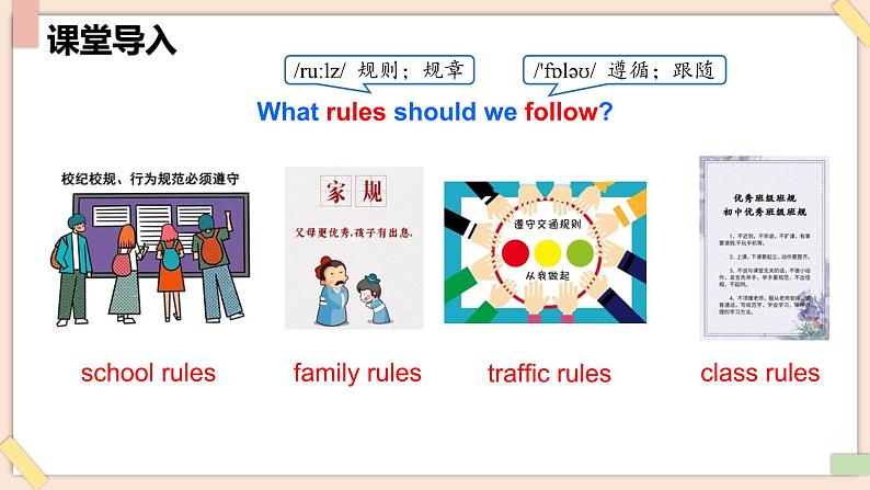 Unit 2 No Rules, No Order(第1课时)Section A(1a-1e) - 七年级英语下册 同步教学课件(人教版2024)第3页