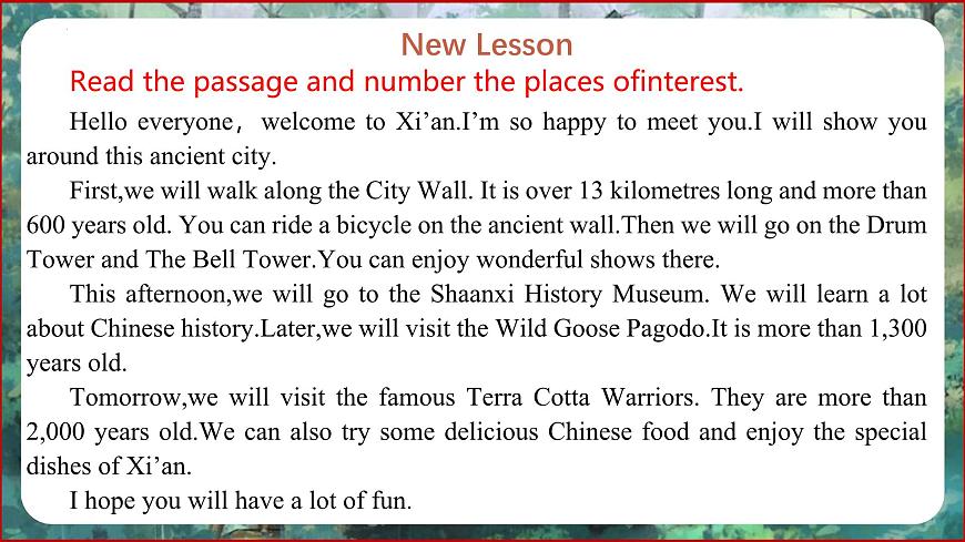 Unit 1 Lesson 3 A visit to Xi′an - 初中英語七年級下冊 同步教學(xué)課件（冀教版2024）第8頁