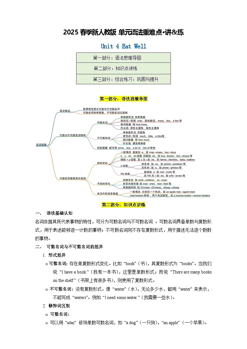 Unit 4 Eat Well-Grammar(解析版)第1页