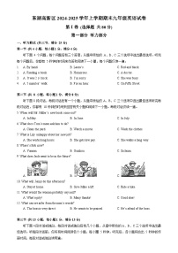 东湖高新区2024-2025学年上学期元调九年级英语试卷（word版含标答）