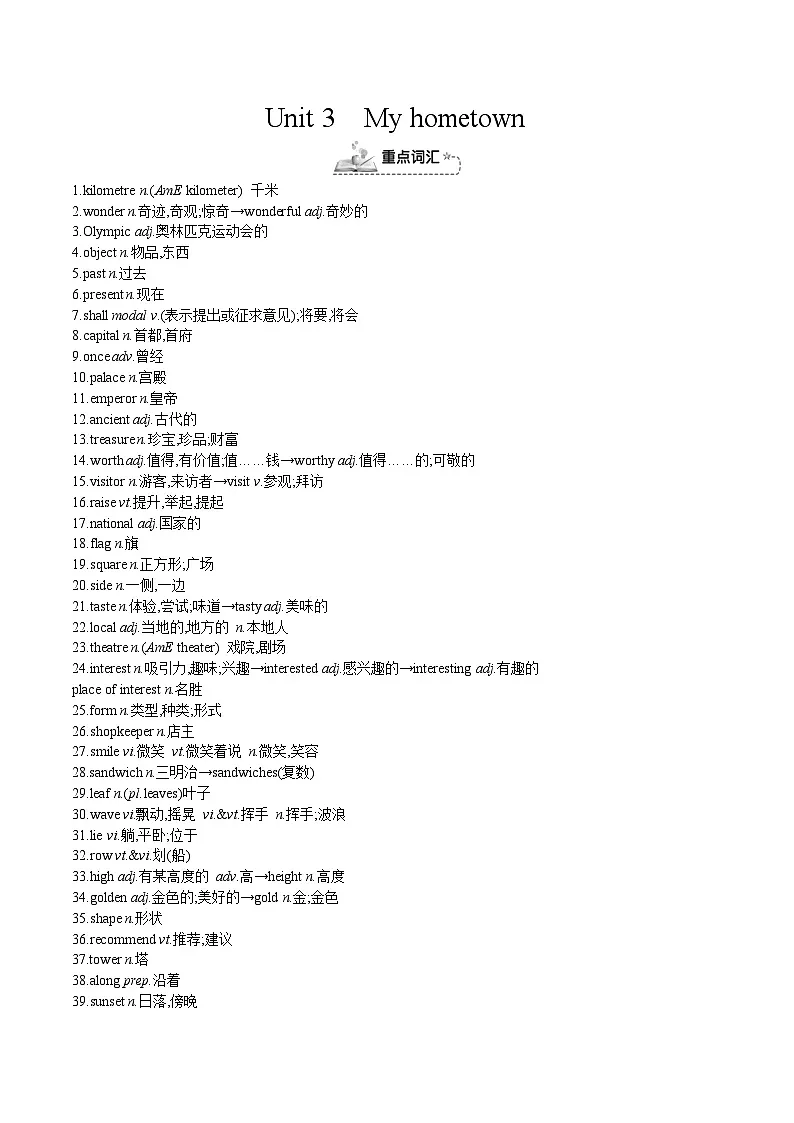 Unit 3 My hometown第1页