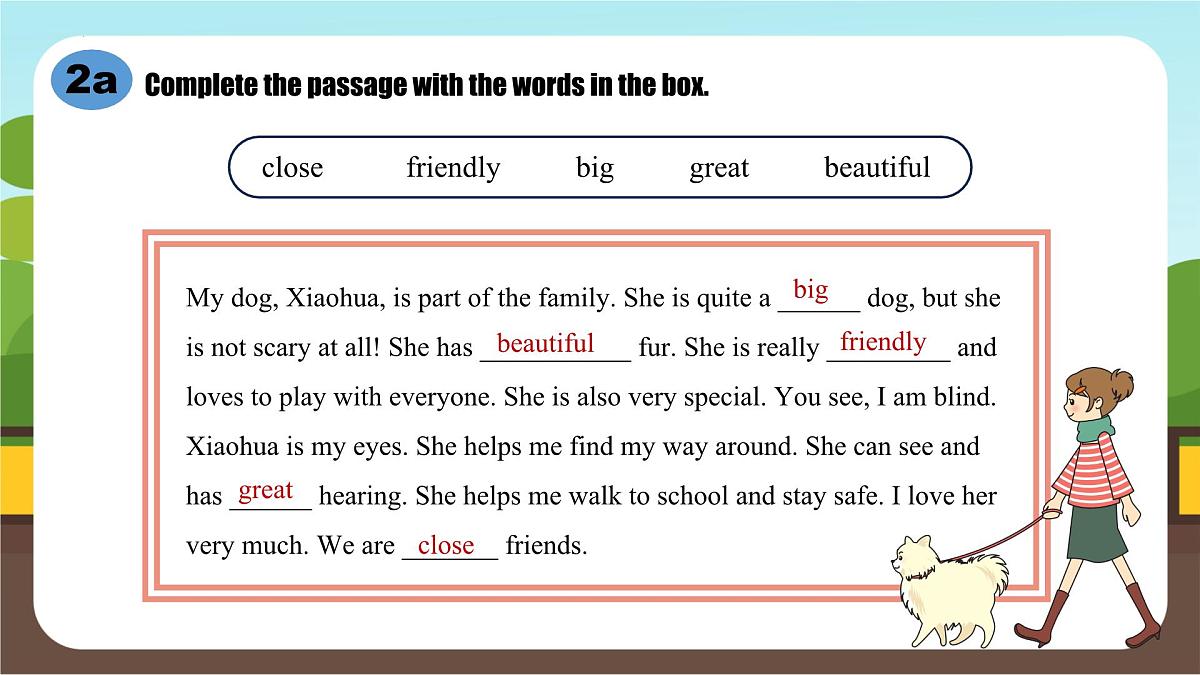 2024版人教版七年级英语下册Unit 1 Animal friends Section B(2a-2d project)同步课件第6页
