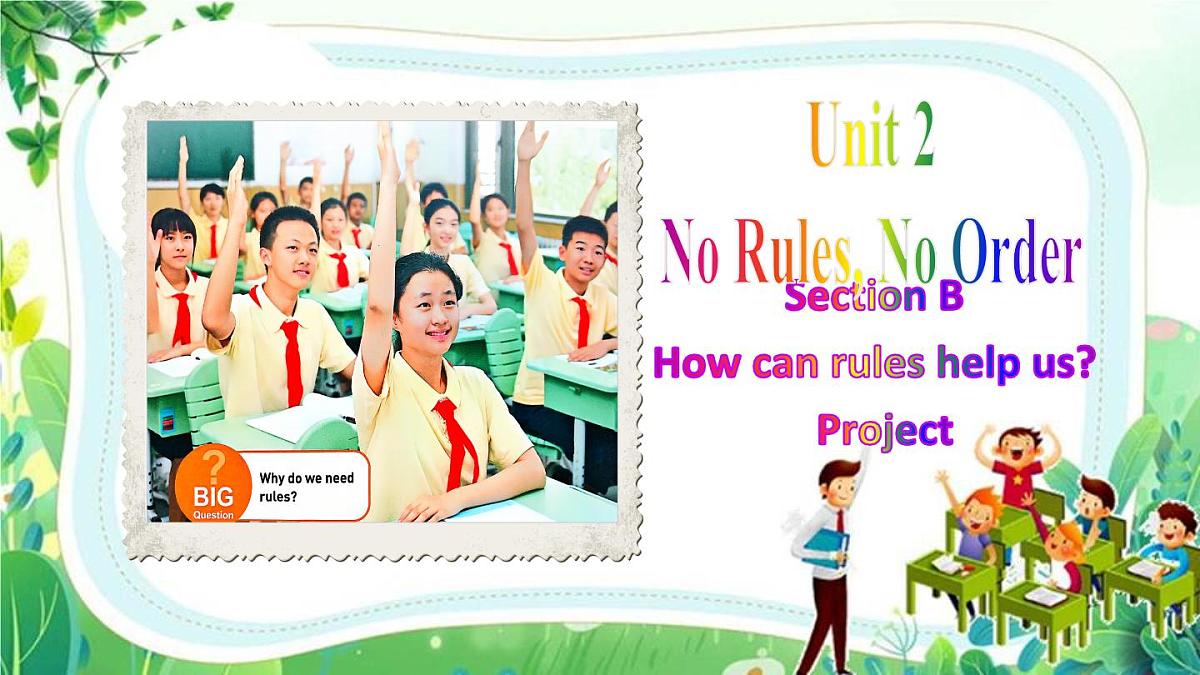 2024版人教版七年级英语下册Unit 2 No Rules, No Order Section B Project 同步课件第1页