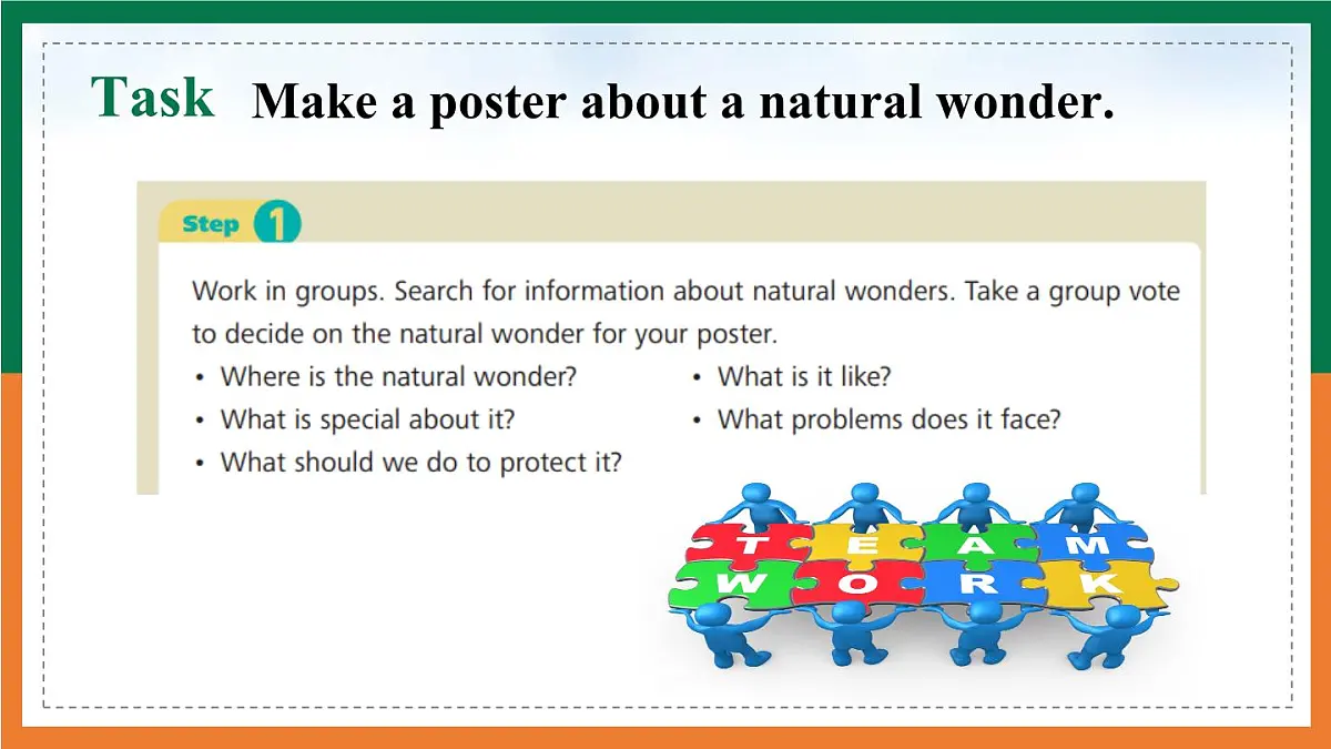 【公开课优质课件】Unit 5 Amazing nature Presenting ideas&Reflection新教材2025外研版七下英语第8页