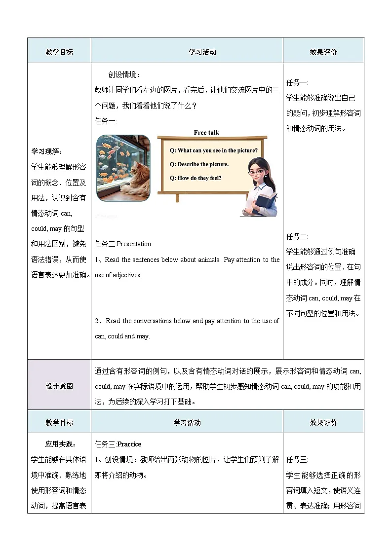 Unit5 Animal friends第3课时Grammar教学设计第3页