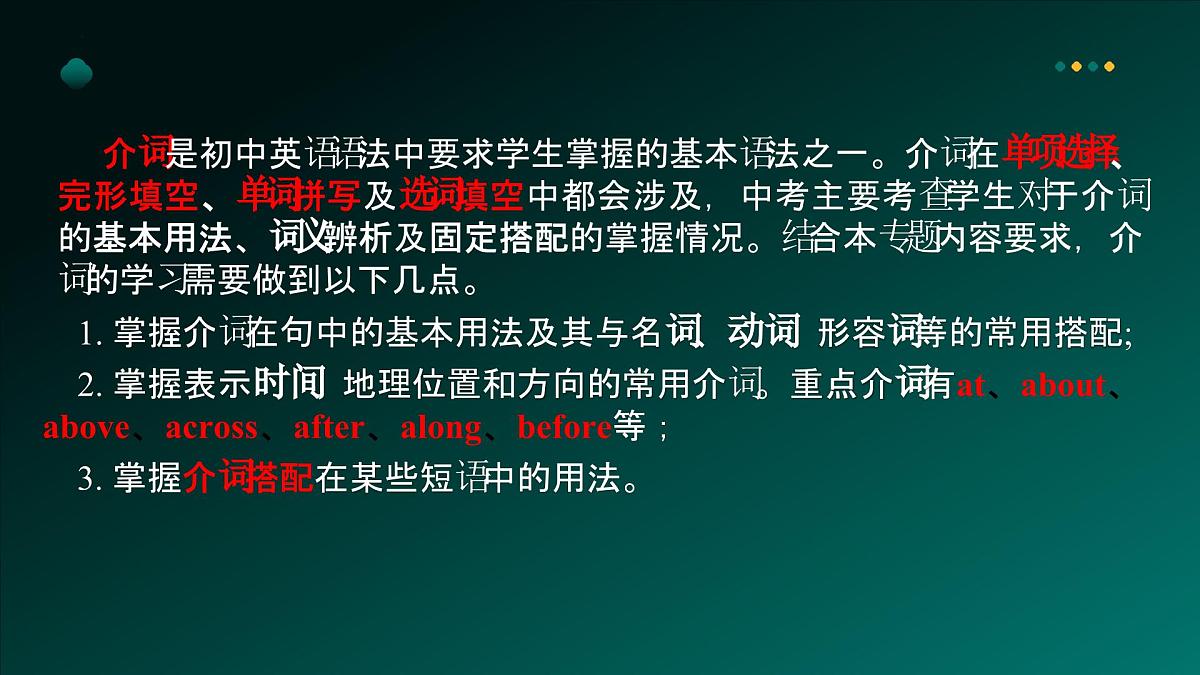 2025年牛津译林版英语中考专题复习课件:课题6+介++词第4页