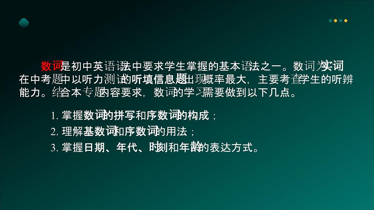 2025年牛津译林版英语中考专题复习课件:课题4+数++词第4页