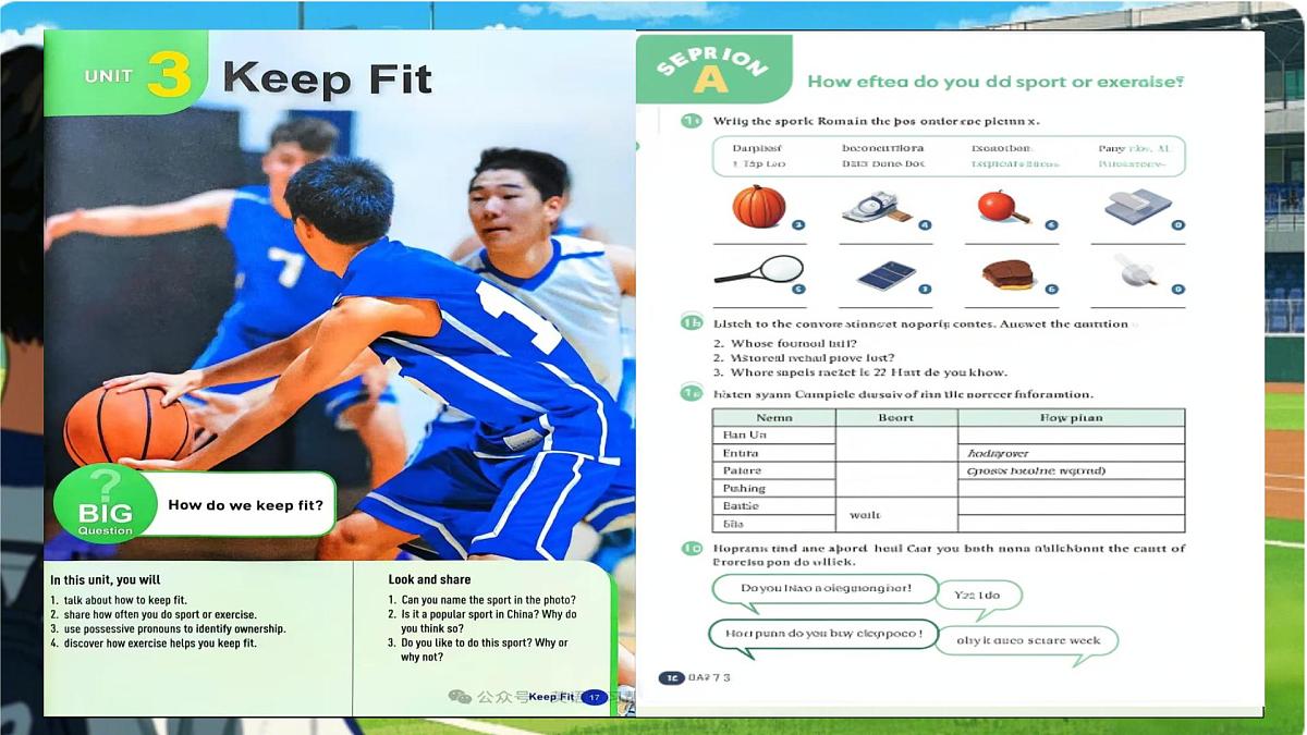 初中 英语 人教版(2024) 七年级下册Unit 3 Keep Fit Section A 课件第2页