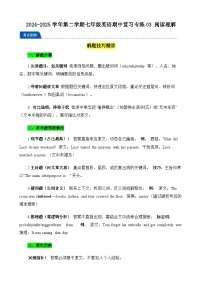 2024-2025學(xué)年譯林版（2024）第二學(xué)期七年級英語期中復(fù)習(xí)專練03 閱讀理解（含答案）