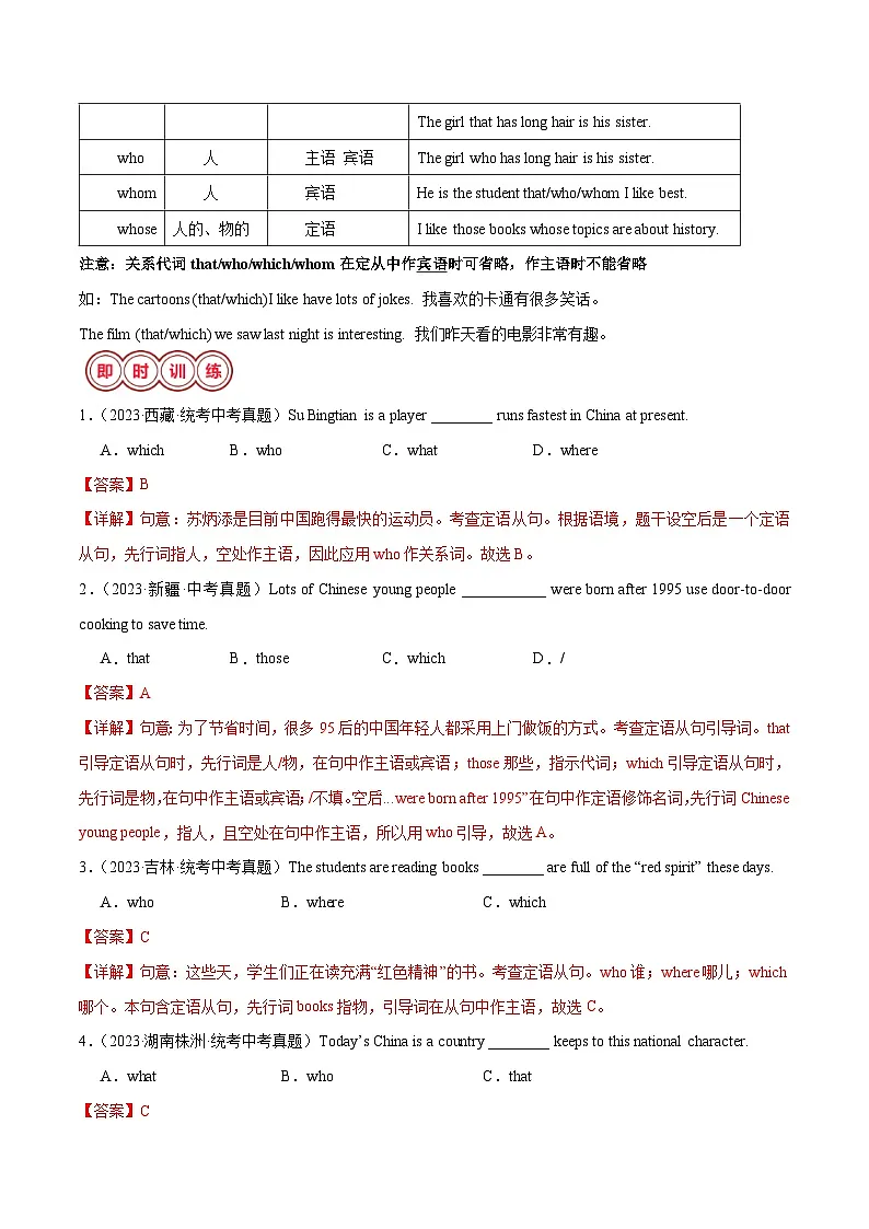 易错点04 定语从句-备战2025年中考英语考试易错题(江苏专用)(解析版)第2页