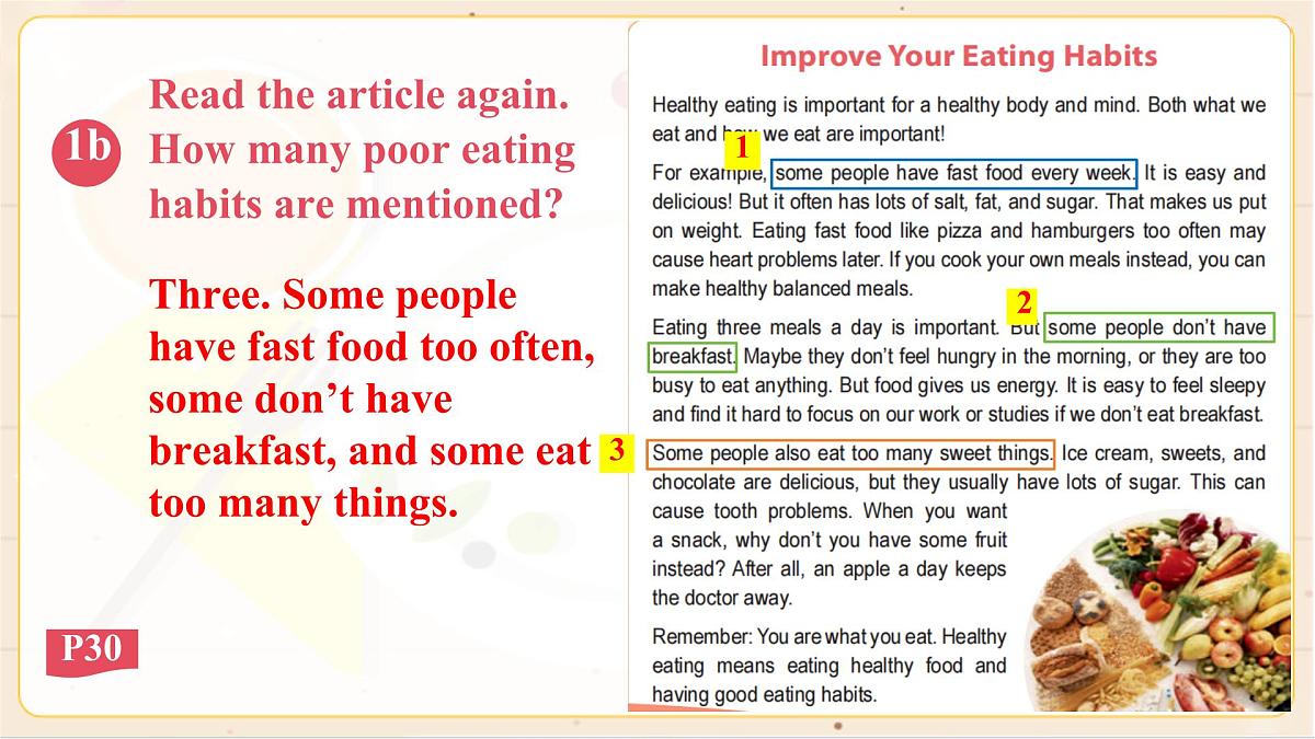 初中 英语 人教版(2024)七年级下册Unit 4 Eat Well Section B 课件第6页