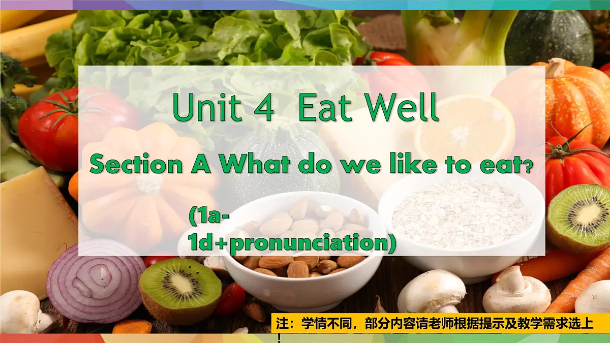 人教版2024七年级下册英语U4课时1 Section A (1a-1d) pronunciation 课件第1页