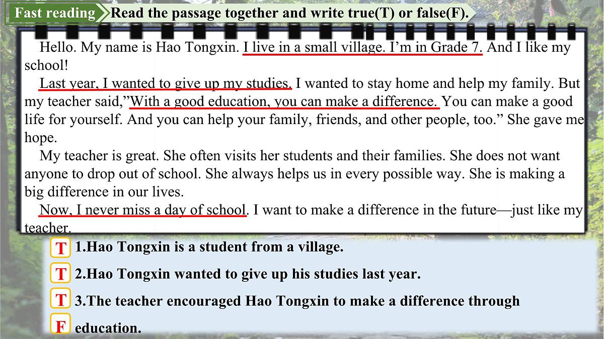 Unit 2 Lesson 3 Making a difference 课件 2025学年七年级英语下册冀教版(2024)第6页