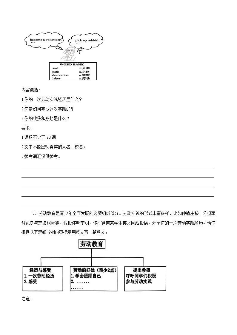 专题28 劳动与实践-【妙笔生花】2025年中考英语写作常考文体提分秘籍(原卷版) 第3页