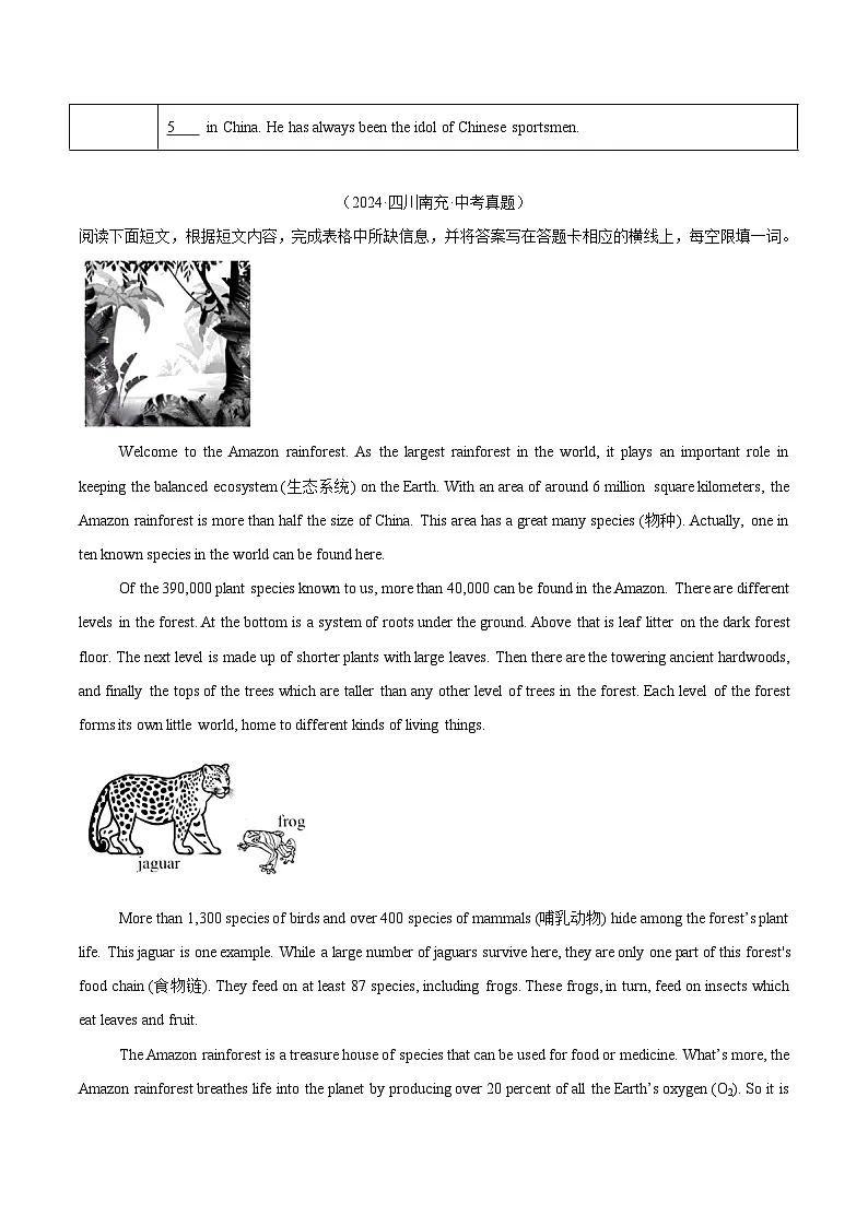 备战2025年中考英语真题分类汇编(全国通用)专题17任务型阅读考点3完成句子或表格(第01期)(学生版)第2页