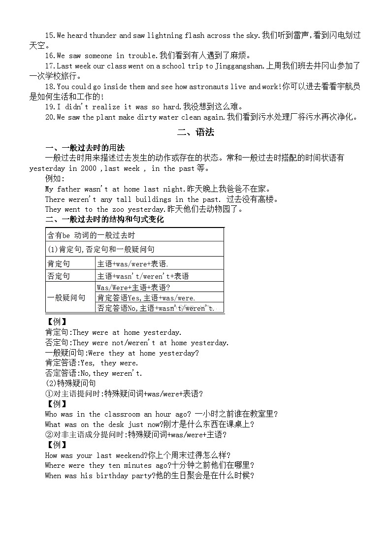 初中英语新人教版七年级下册Unit 7 A Day to Remember知识点(基础知识+语法知识)第2页