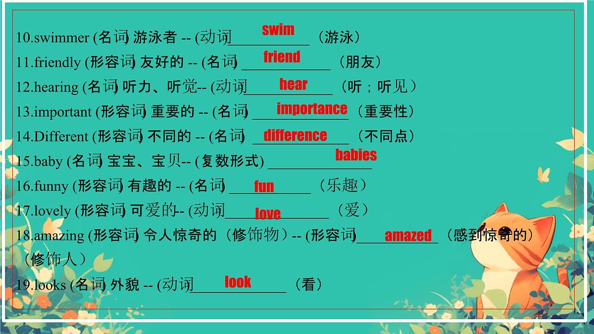 人教版英语七年级下期期中考试Unit1-Unit2考点复习课件第7页