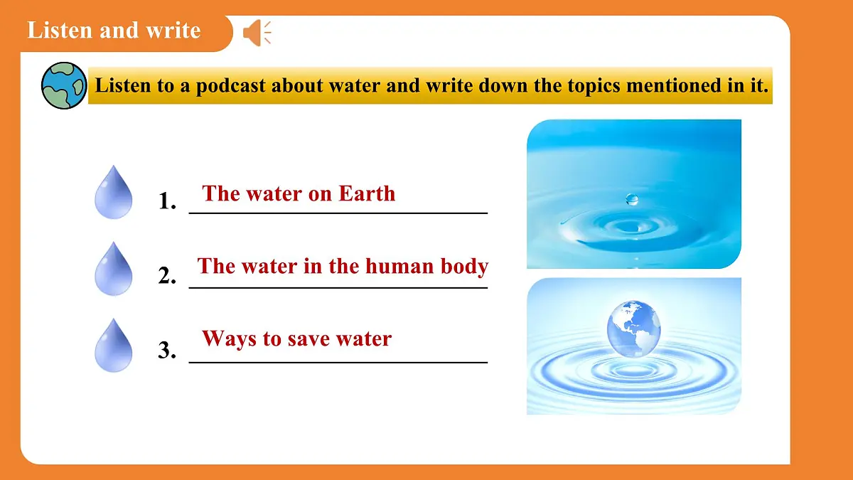 Unit 5 Water is life 第2课时 Listening 课件 英语沪教版(2024)七年级下册第5页