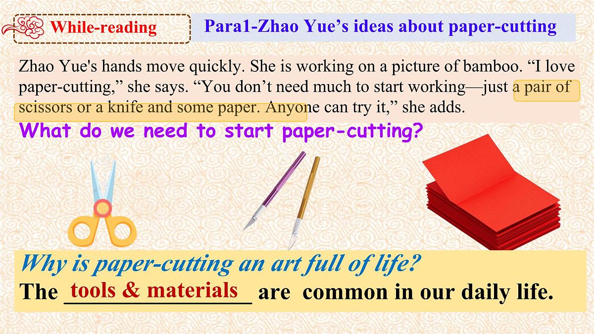 Unit4 Chinese folk art Reading 课件 2024-2025学年译林版七年级英语下册第8页
