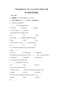 广西河池环江县2023-2024学年七年级下学期期中检测英语试卷