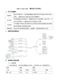 外研版（2024）七年级上册（2024）Unit 1 A new start学案