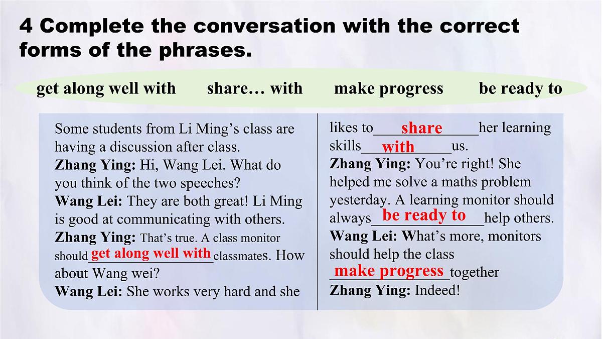 Unit 2 Lesson4 Running for monitor.课件 英语冀教版(2024)七年级下册第8页