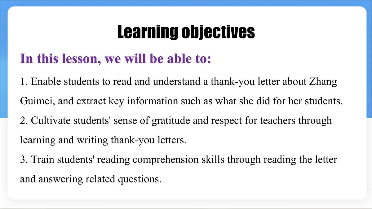 Unit 2 Lesson5 A thank-you letter..课件 英语冀教版(2024)七年级下册第2页