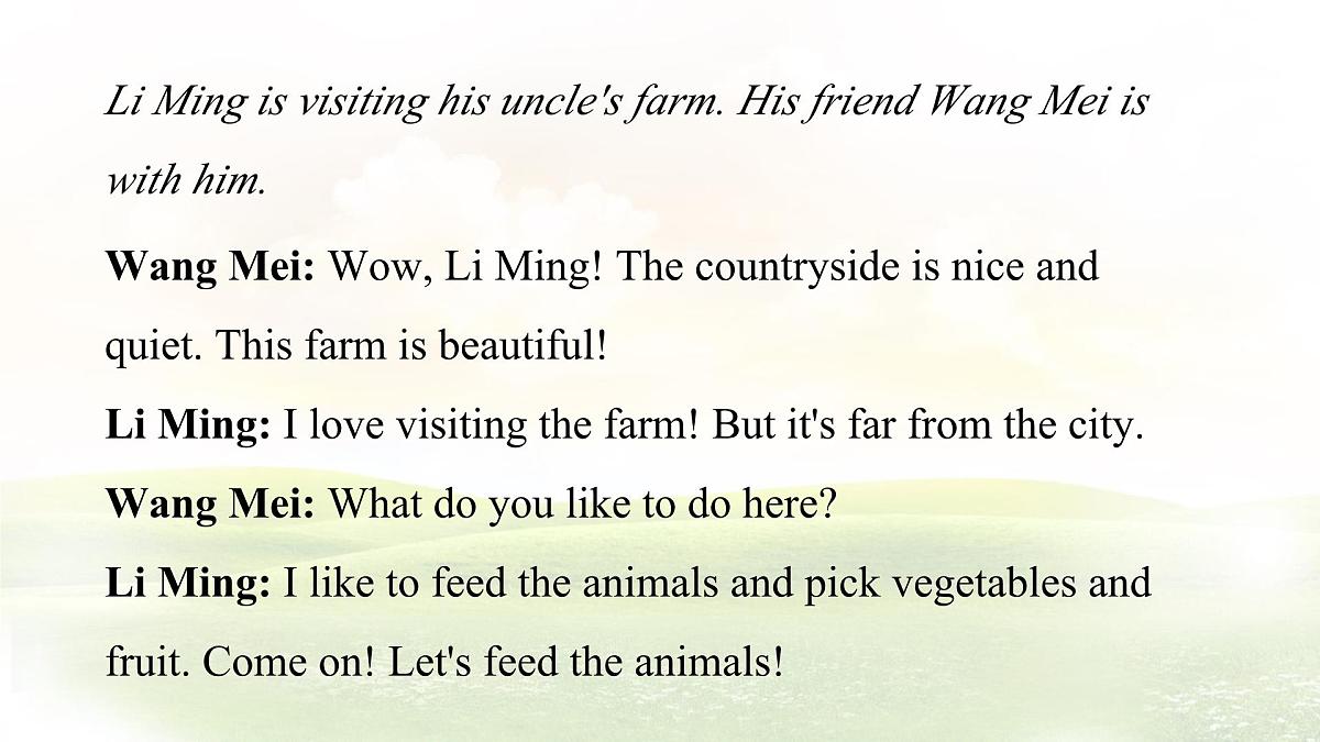 Unit 3 After-school activities Lesson 2 A visit to a farm 课件 英语冀教版(2024)七年级下册 (1)第6页