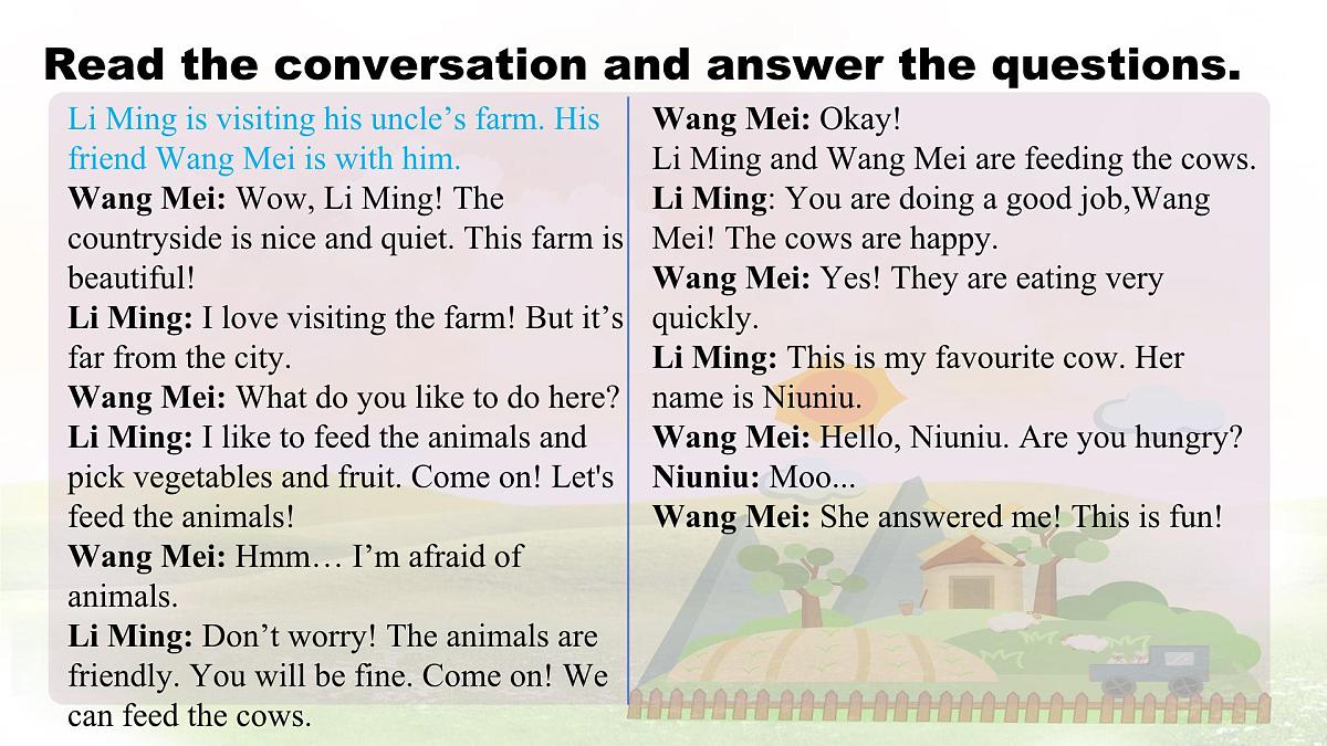 Unit 3 After-school activities Lesson 2 A visit to a farm 课件 英语冀教版(2024)七年级下册 (1)第8页