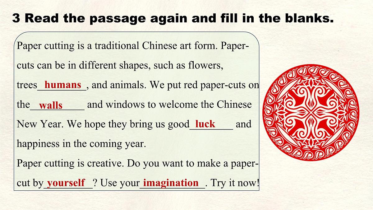 Unit 6 Lesson 2 Paper cutting课件 英语冀教版(2024)七年级下册第7页