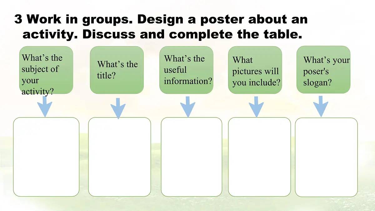 Unit 6 Lesson 5 How to make a poster.课件 英语冀教版(2024)七年级下册第7页
