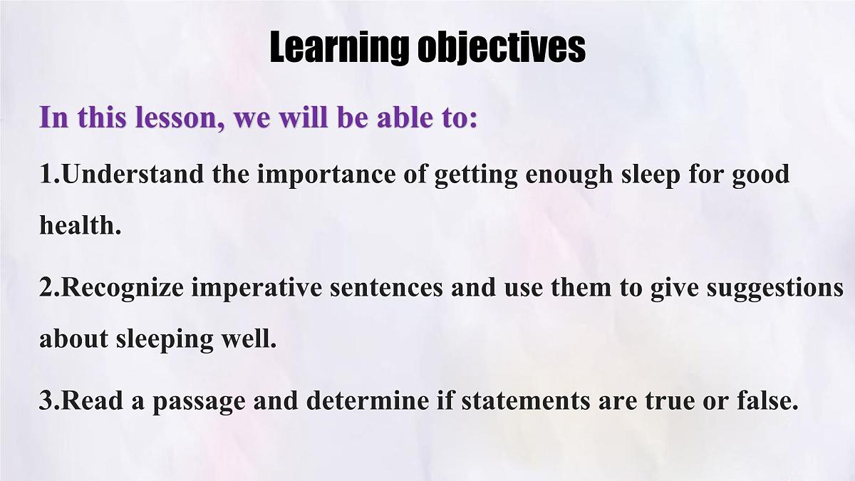 Unit 7 Lesson 3 Good sleep for good health课件 英语冀教版(2024)七年级下册第2页