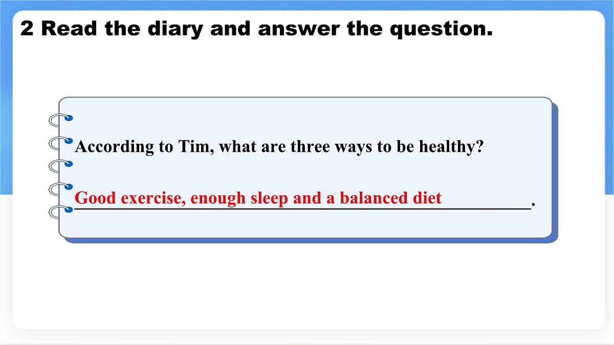 Unit 7 Lesson 4 Tim's healthy lifestyle.课件 英语冀教版(2024)七年级下册第6页